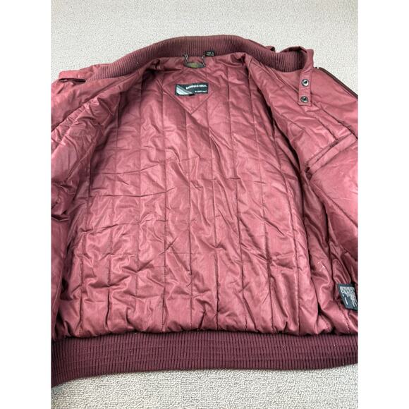Vintage Members Only Bomber Jacket Mens 44 Crimson Red Cafe Racer Full Zip 80s - Picture 9 of 14